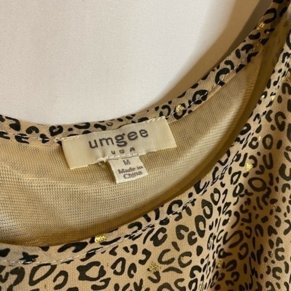 Umgee Be With Me, Leopard Print, Shimmery, Shiny, Adjustable Straps Fully Lined